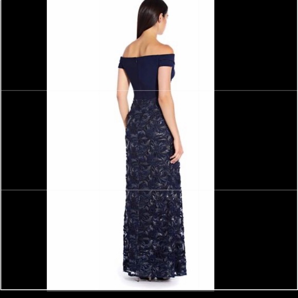 Adriana Papell off the shoulder top jersey long gown - Picture 5 of 8
